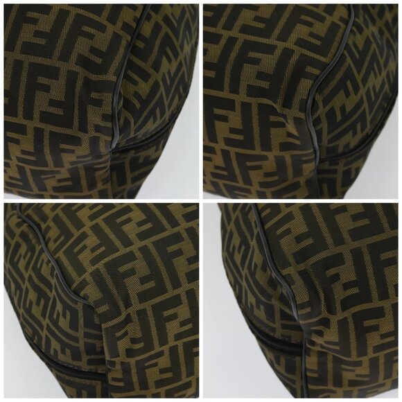 FENDI Zucca Canvas Shoes bag Brown Black Auth 134236 - Picture 14 of 16